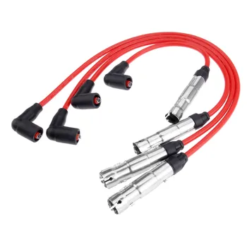 

4Pcs Spark Plug Ignition Wire Cable Set For Volkswagen V W forJetta Golf Beetle 57041 09487 27588 35-77573 CH74205