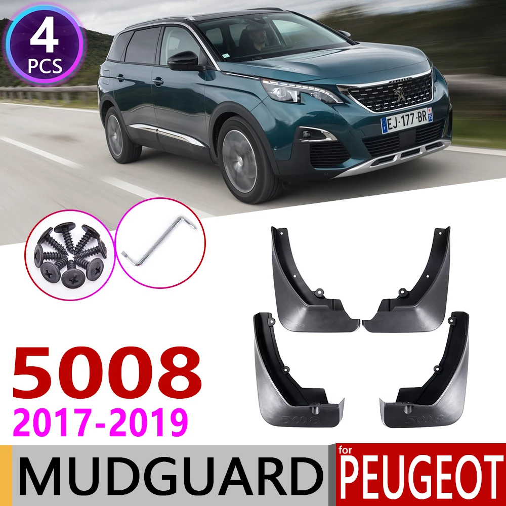 

4 PCS Front Rear Car Mudflap for Peugeot 5008 2017 2018 2019 Fender Mud Guard Flap Splash Flaps Mudguards Accessories 2nd 2 Gen