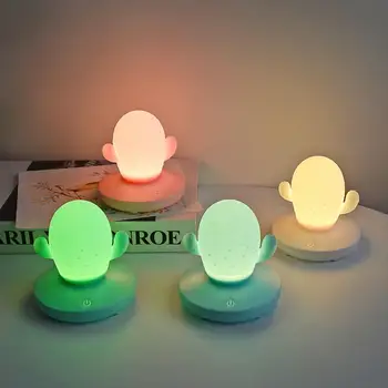 

Cute Cactus LED Night Light USB Rechargeable LED Protection Lamp Dimmable LED Table Lamp for Living Room Bedroom Bedside Lamp