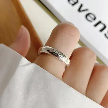 

Amaiyllis 925 Sterling Silver Simple Valentine's Day Rings Silver Color Lovers Rings For Couple 2020 Jewelry
