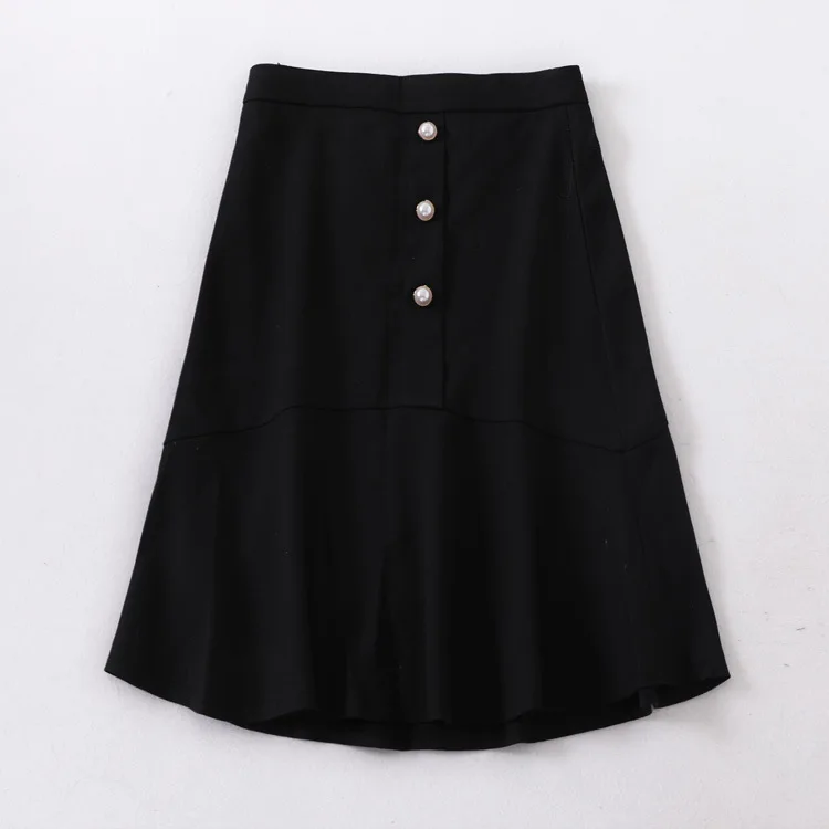 

One's Elegant Fishtail Skirt Small Fragrant Pearl Ornament High-waisted Mid-length Skirt Entity