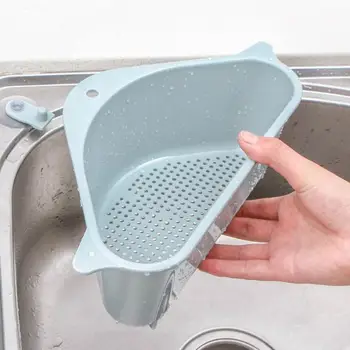 

Kitchen Triangle Sink Drain Rack Vegetable Rack Household Triangle Hangable Storage Convenient Punch-Free Tray Storage Basket