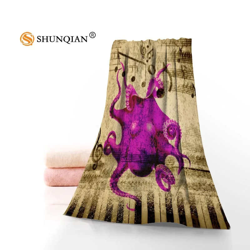 Custom Art octopus 35x75cm Face Towels Facecloth Bamboo Fiber Washcloth Quick drying Sports Towel - Цвет: 17