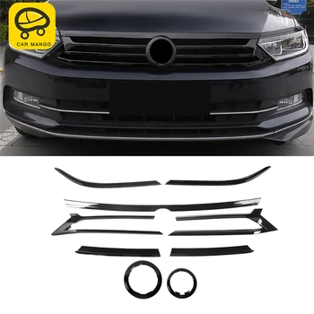 

CARMANGO for VW Volkswagen Passat B8 2017-2019 Car Front Hood Middle Net Grille Grill Frame Cover Sticker Exterior Accessories