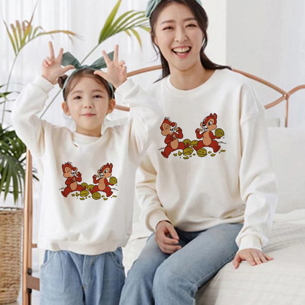 Свитшот с принтом чипа и Дейла для родителей детей Забавный Топ Диснея семейный