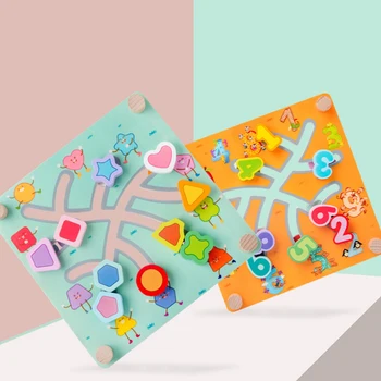 

Kids Toys Montessori Wooden Toys Maze Slide Puzzle Jigsaw Board Alphabet Digital Matching Early Educational Toys For Children
