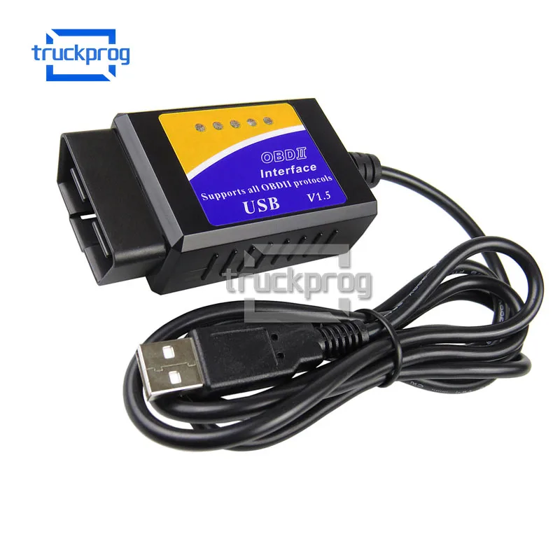 

USB-кабель ELM327 OBD2 V1.5 с поддержкой протокола OBDII, сканер для ПК, считыватель кодов автомобиля, elm 327