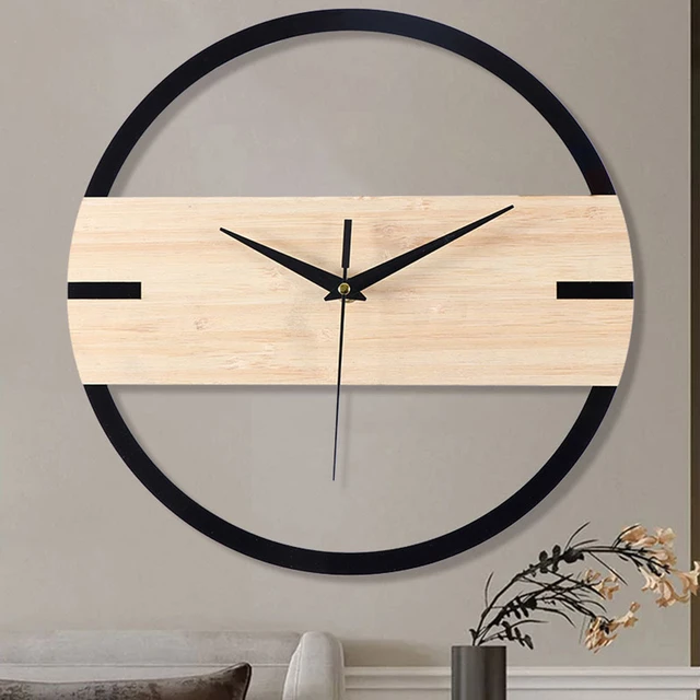 Relojes de pared simples de grano de madera Vintage, decoración creativa  silenciosa para sala de estar, reloj de pared moderno para el hogar y la  cocina - AliExpress