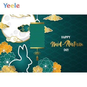 

Yeele Mid-Autumn Family Party Hare Lotus Moon Waves Photography Backdrops Personalized Photographic Backgrounds For Photo Studio