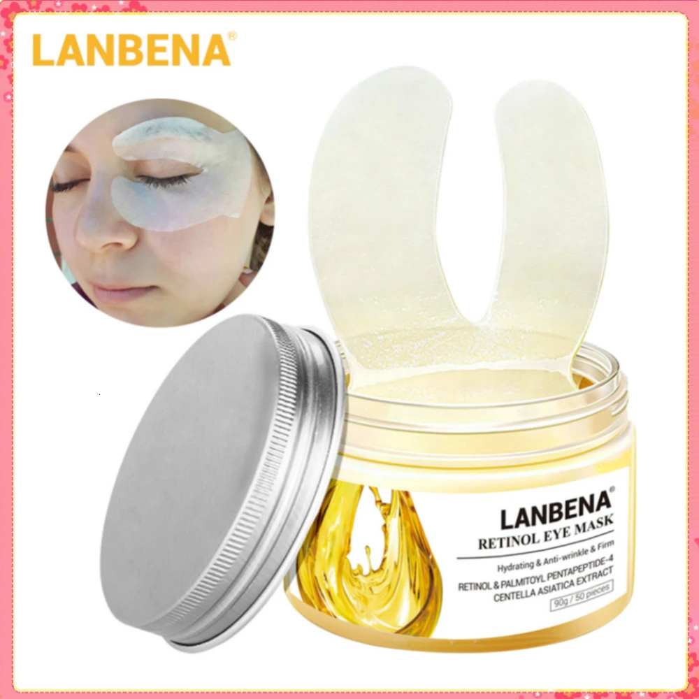 

LANBENA Retinol Eye Mask Serum Eye Patch Reduces Dark Circles Ageless Anti-Puffiness Lifting Firming Eye patches Skin Care 50PCS