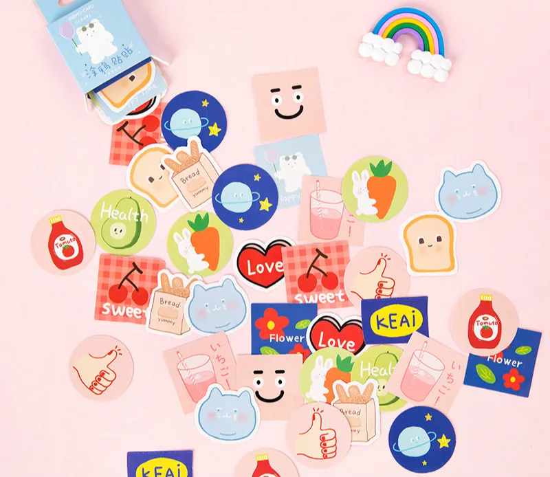 

45PCS/LOT Creative Cute Emoji Sealing Stickers 44mm*44mm