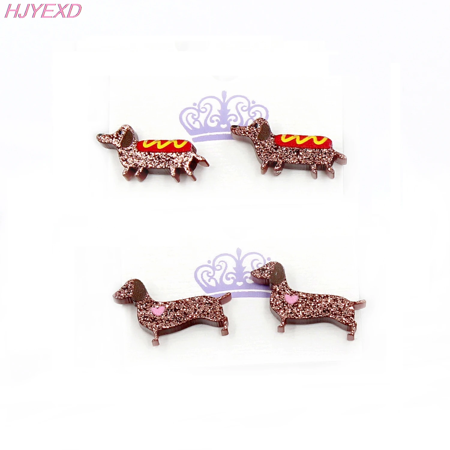 1ペア ソーセージ犬のスタッドのイヤリングかわいいダックスフント犬動物イヤリンググリッターアクリルイヤリング Stud Earrings Aliexpress