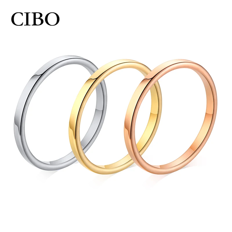 

Fashion Wedding Rings Silver Rose Gold Titanium Steel Woman Rings Round Small joint Finger Loop Rings For Women Jewelry