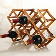 Portabotellas de vino de madera de calidad, práctico y creativo armario decorativo plegable para sala de estar, indicador de estante Almacenamiento de vino tinto