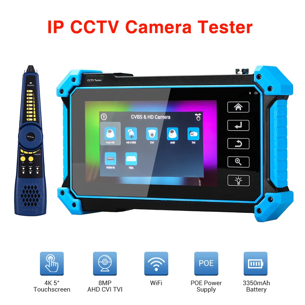 5 дюймовый 8MP IPC камера тестирование er AHD CVI TVI CVBS аналоговый монитор сенсорный ЖК