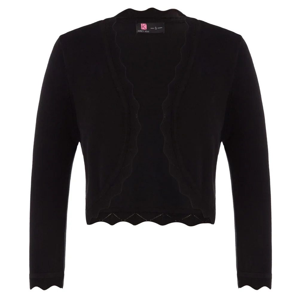 

Shirt Shrug Tops Womens Ladies Casual Summer Formal Office Stretchy Open front Cropped Cardigan Knitted Fashion