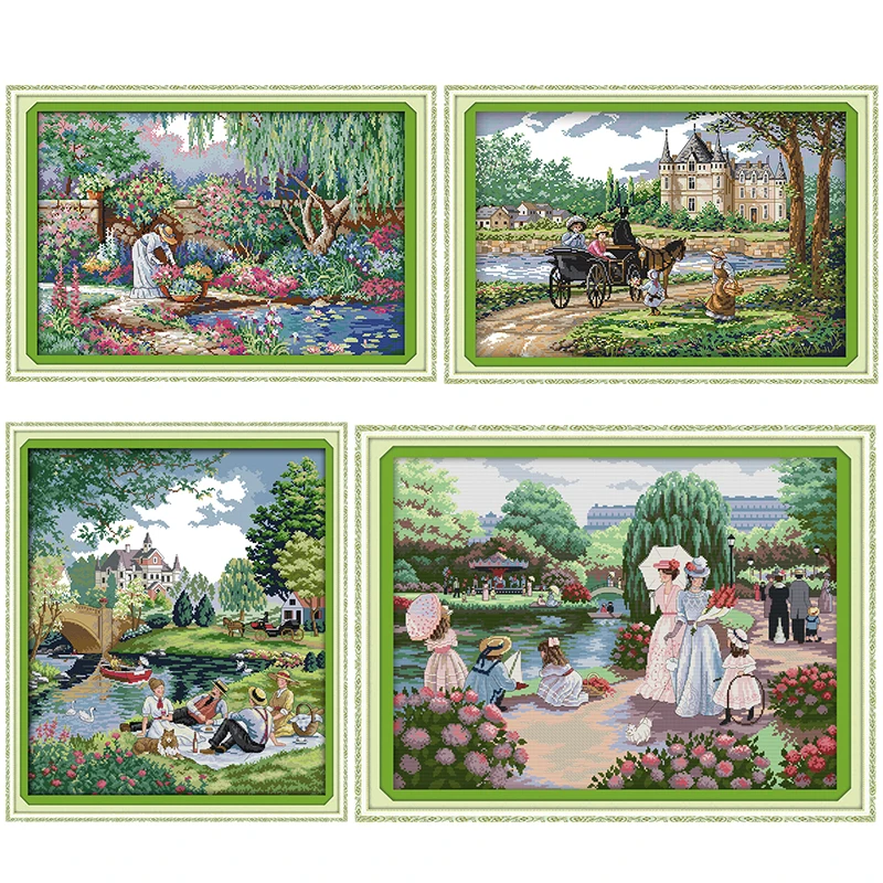 Joy Sunday Cross stitch kit stamped cross stitch kits outing DMC 11CT 14CT counted printing embroidery cross-stitch kit embroidery needlework set