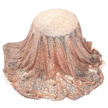 

1.2*1.2cm Elegant Circular Table Cloth Decorative Tablecloth Round Tablecloth Circle Sequin Party Home Wedding