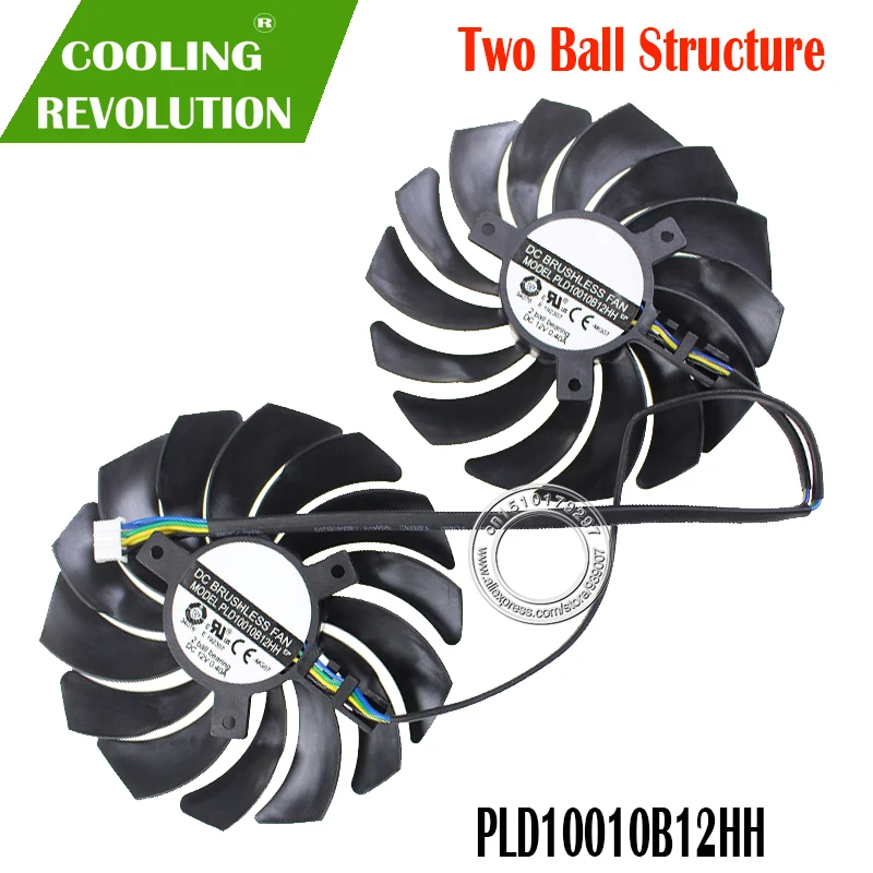 Kaufen 2PCS PLD10010B12HH DC12V 0.40A 4PIN FÜR MSI GTX1080Ti 1080 1070 1060 RX470 480 570 580GAMING Grafikkarte Kühler fans PLD10010S