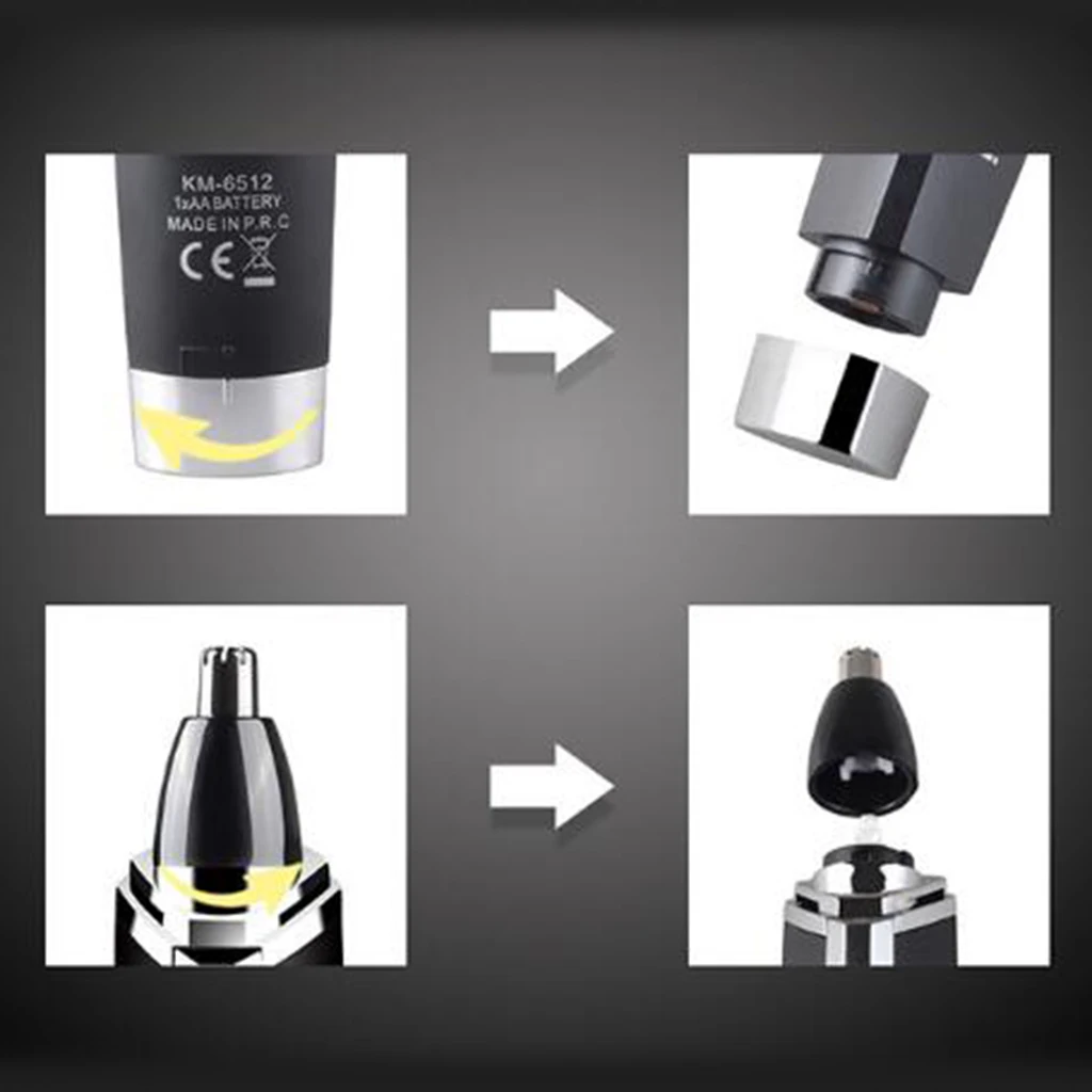 KEMEI Portable Mens Nasal Nose Hair Trimmer Clipper Rinse Clean KM-6512 Nasal Shaver Hair Removal Machine Travel Face Care Razor 5