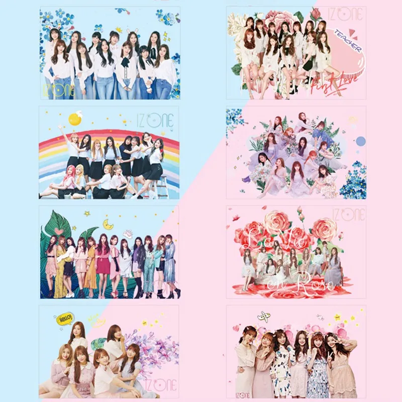 8 шт./компл. IZONE ПВХ прозрачное подвесное фото карта альбом фотокарты вентиляторы коллекция подарок