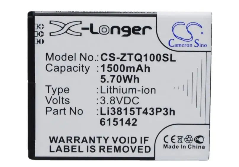 Cameron sino 1500 мАч аккумулятор для AMAZING A4c Li3815T43P3h615142 для zte Blade Q Mini NTZEZ667G3P4P Prelude 2 Whirl 2