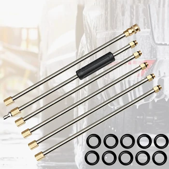 

6pcs Tool 4000psi Extension Wand Set Tube Car Wash Lance Rod Replacement Home Pressure Washer Power Adjustable Quick Connect