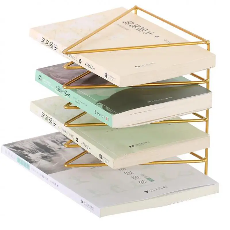 

The Nordic Contracted Wind, Wrought Iron Metal Triangle Bookcase, Desk Shelf Ins Study Desktop Sitting Room To Receive