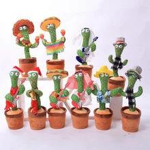 Lovely Talking Toy Dancing Cactus Doll Speak Talk Sound Record Repeat Toy Kawaii Cactus Toys Children Kids Education Toy Gift Us