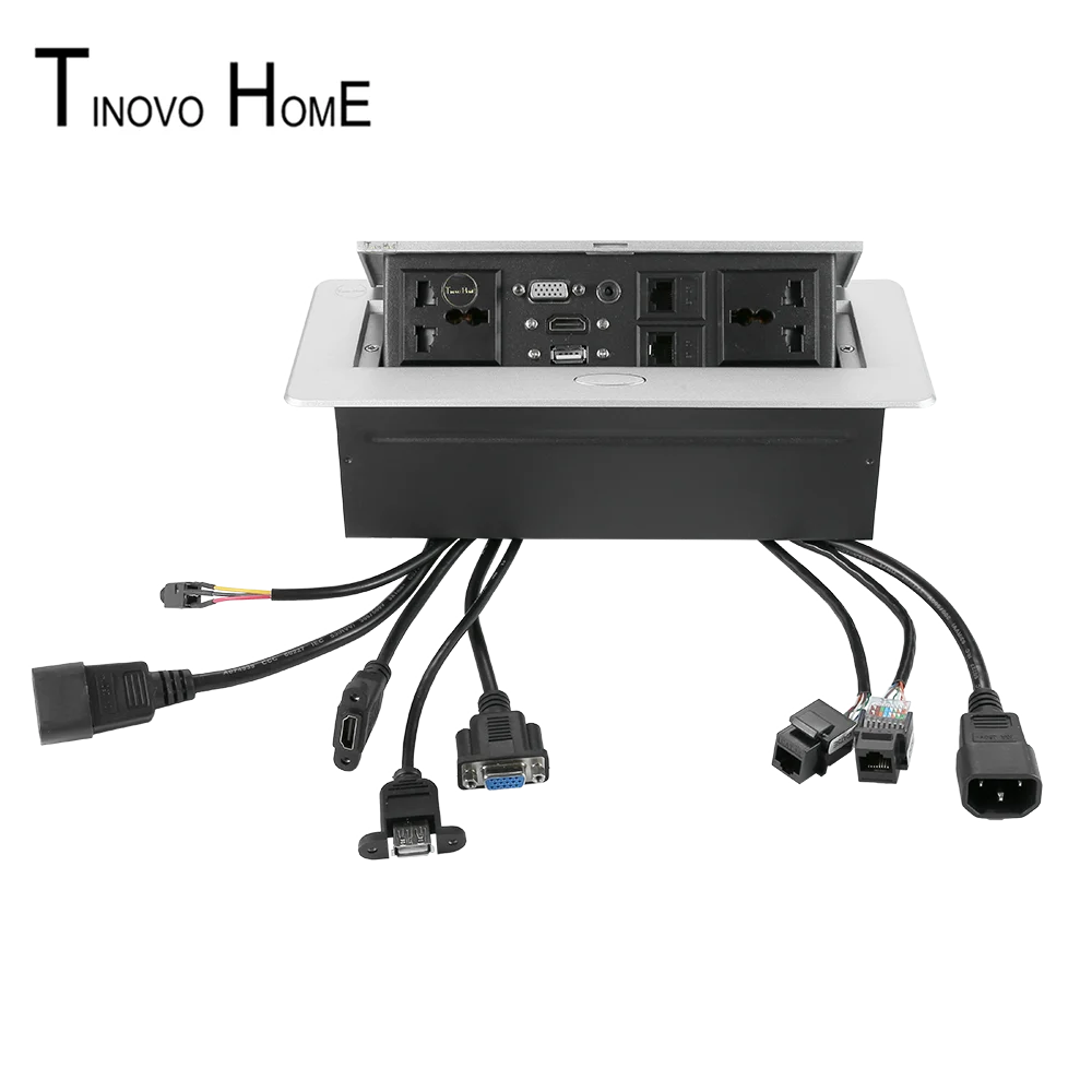 Универсальная настольная розетка/Выдвижная розетка/hdmi USB Двойная сеть RJ45 3 5 аудио