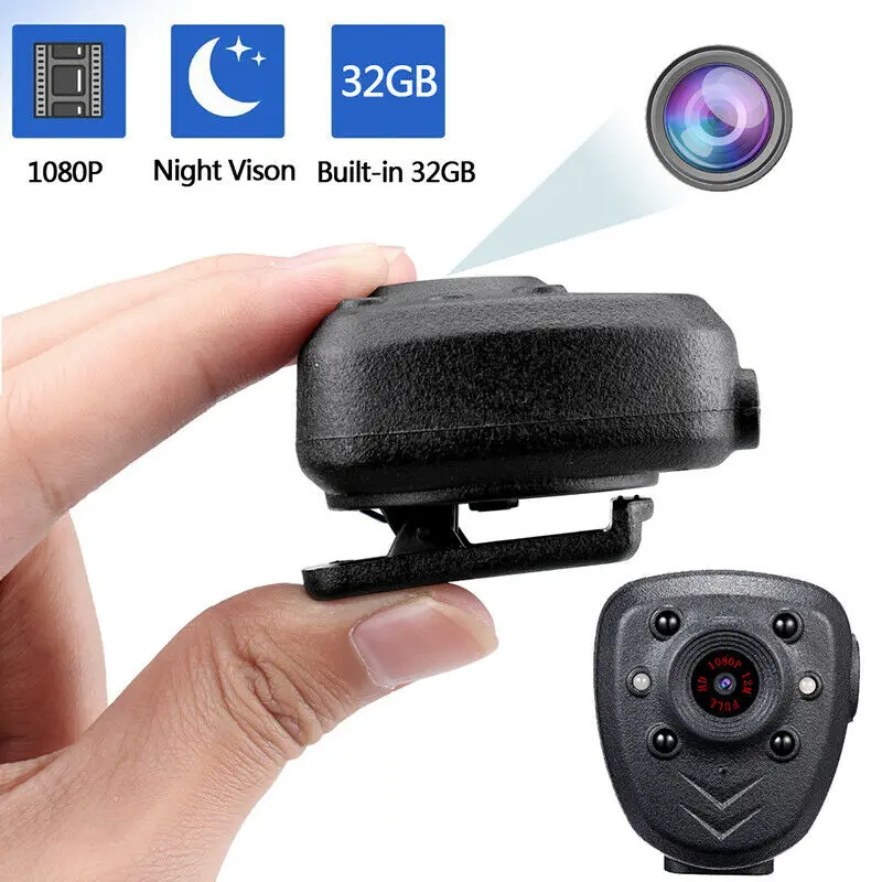  FHD Video Camera Build-in 32GB Night Vision IR Body Cam Recorder Home Security mini camera