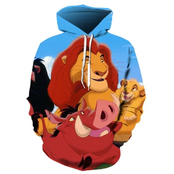 

2019 new fashion men's / women's 3d sweatshirt Lion King anime print Simba lion unisex casual sweatshirt free shipping