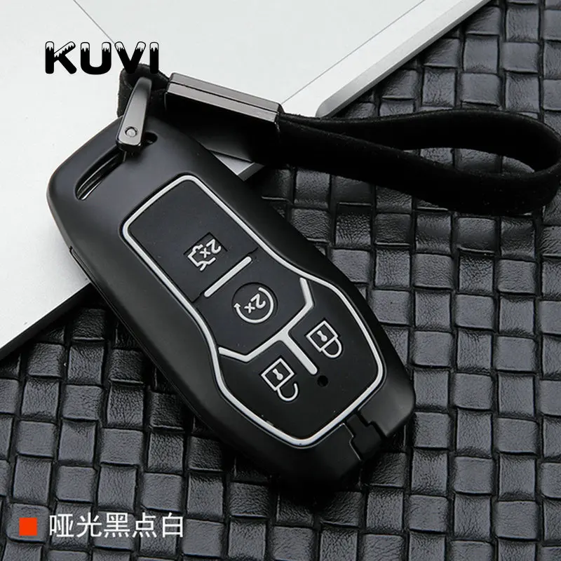 Carbon Fiber Alloy Car Remote Key Fob Shell Cover Case For Ford Fusion Mondeo Mustang F-150 Explorer Edge