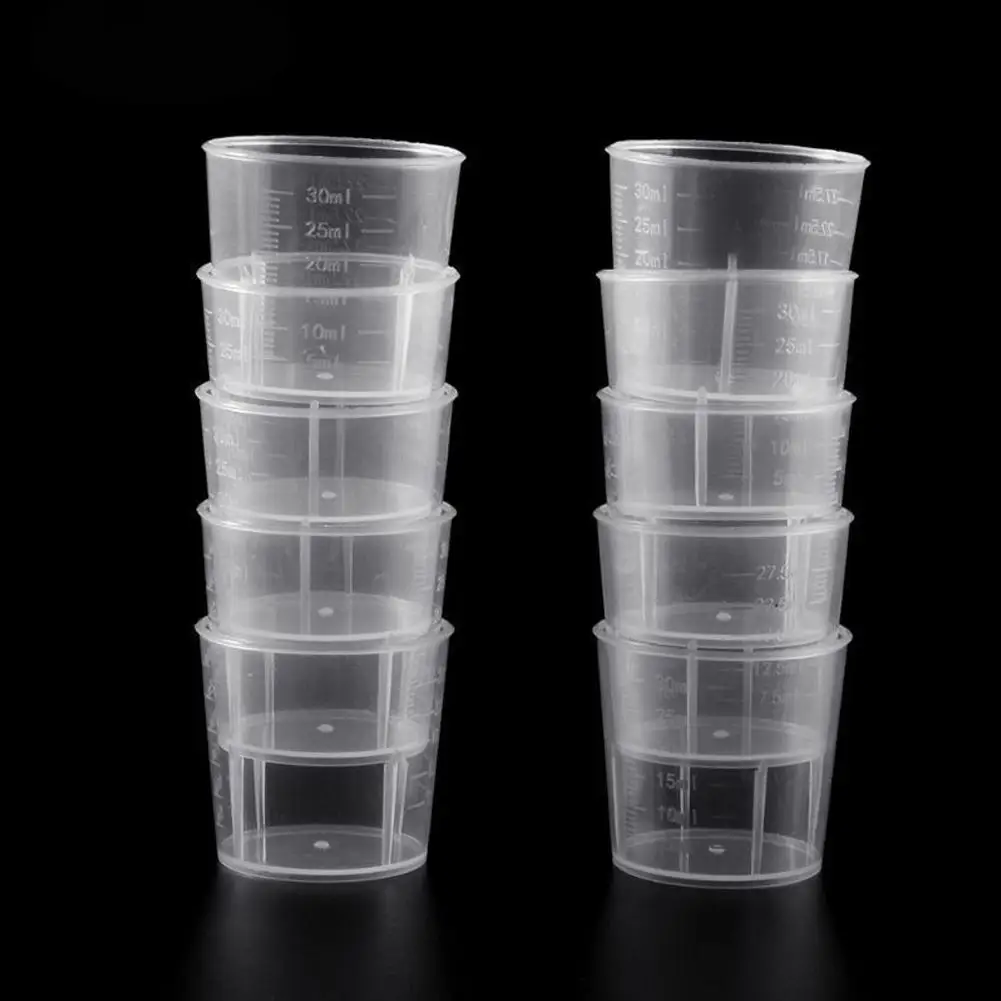 10 шт одноразовые пластиковые чашки кухонные Пластиковые мерные стаканчики измерительный цилиндр кухонные прозрачные с чешуей чашки