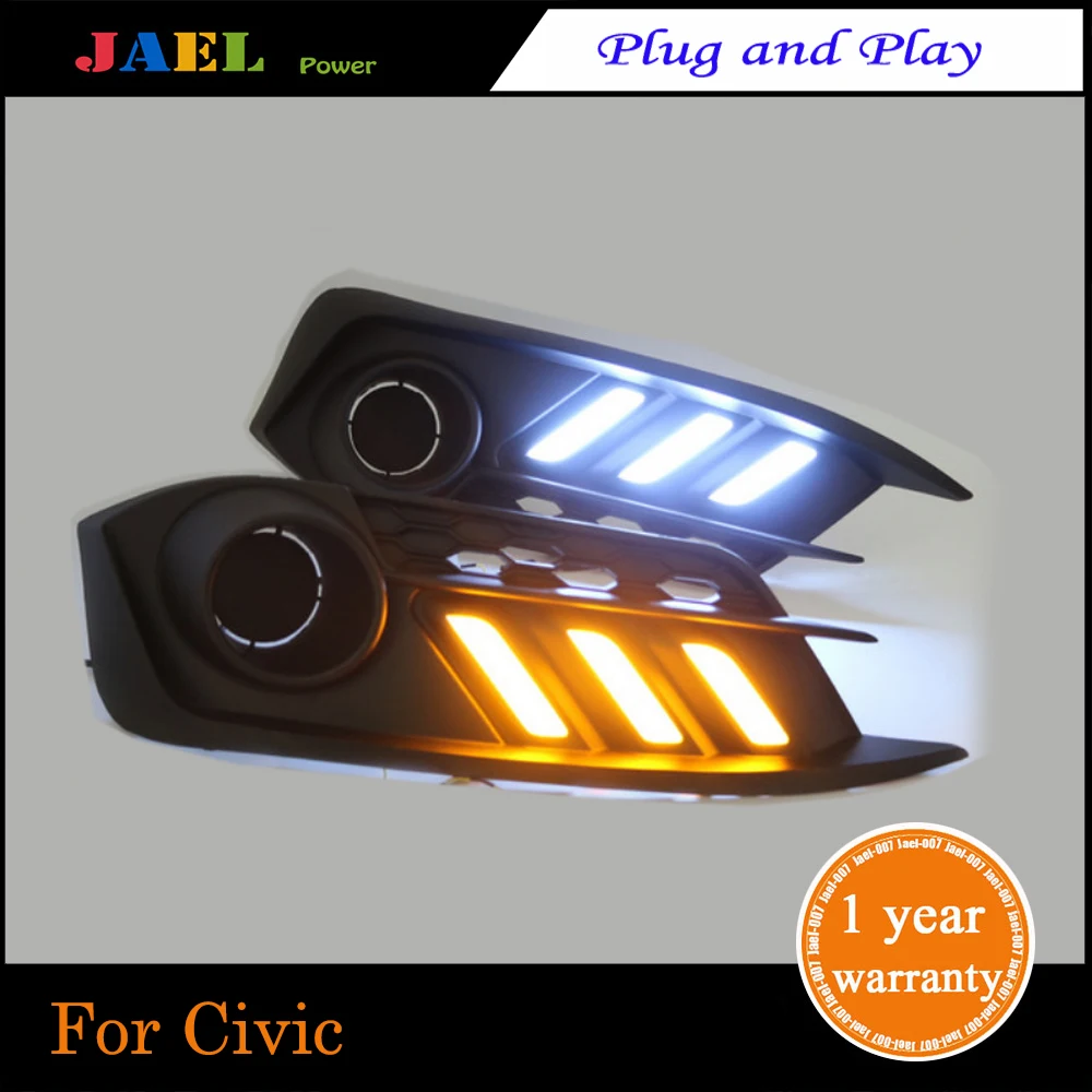 

LED DRL Daytime Running Light Case for CIVIC Fog Light Cover with Turn signal Light