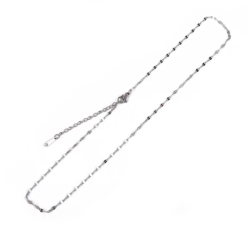 10pcs/lot 316L Stainless Steel Water-wave Lip Shape Necklace 1.8mm 45+5cm Length Adjustable Chain Collar for DIY Jewlry Crafts | Украшения