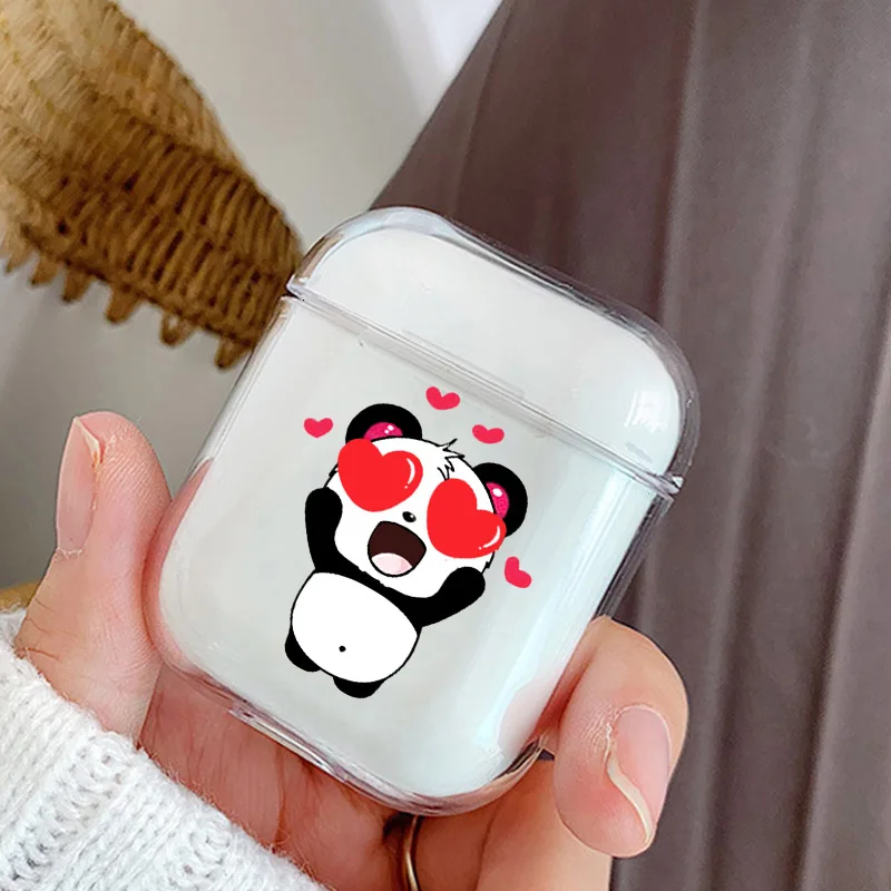 Прозрачный мягкий силиконовый чехол с рисунком панды для Airpods 1/2|Аксессуары