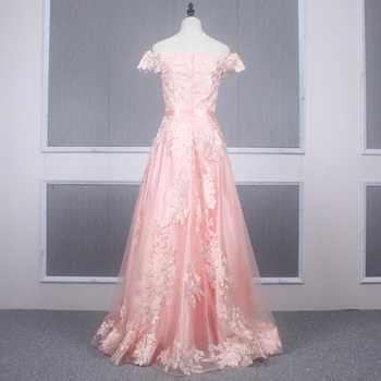 

JANCEMBER Pink Prom Dress Hand Made Embroidery Prom Dress Tulle Prom Dresses Off Shoulder Ball Gown Robe De Bal Femme Longue