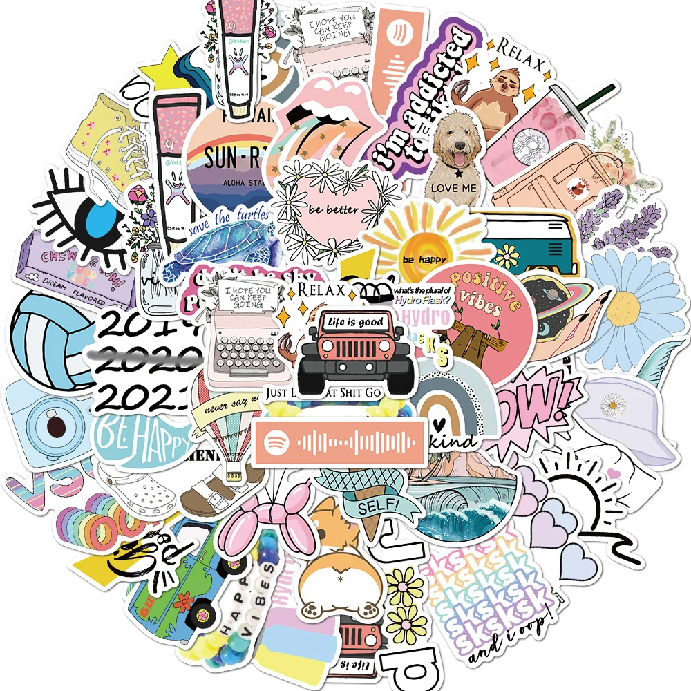 

50pcs Vsco INS Style Sticker Anime for Laptop Case Car Skateboard Motorcycle Girl for Kids Children Toys Cool Animal Sticker