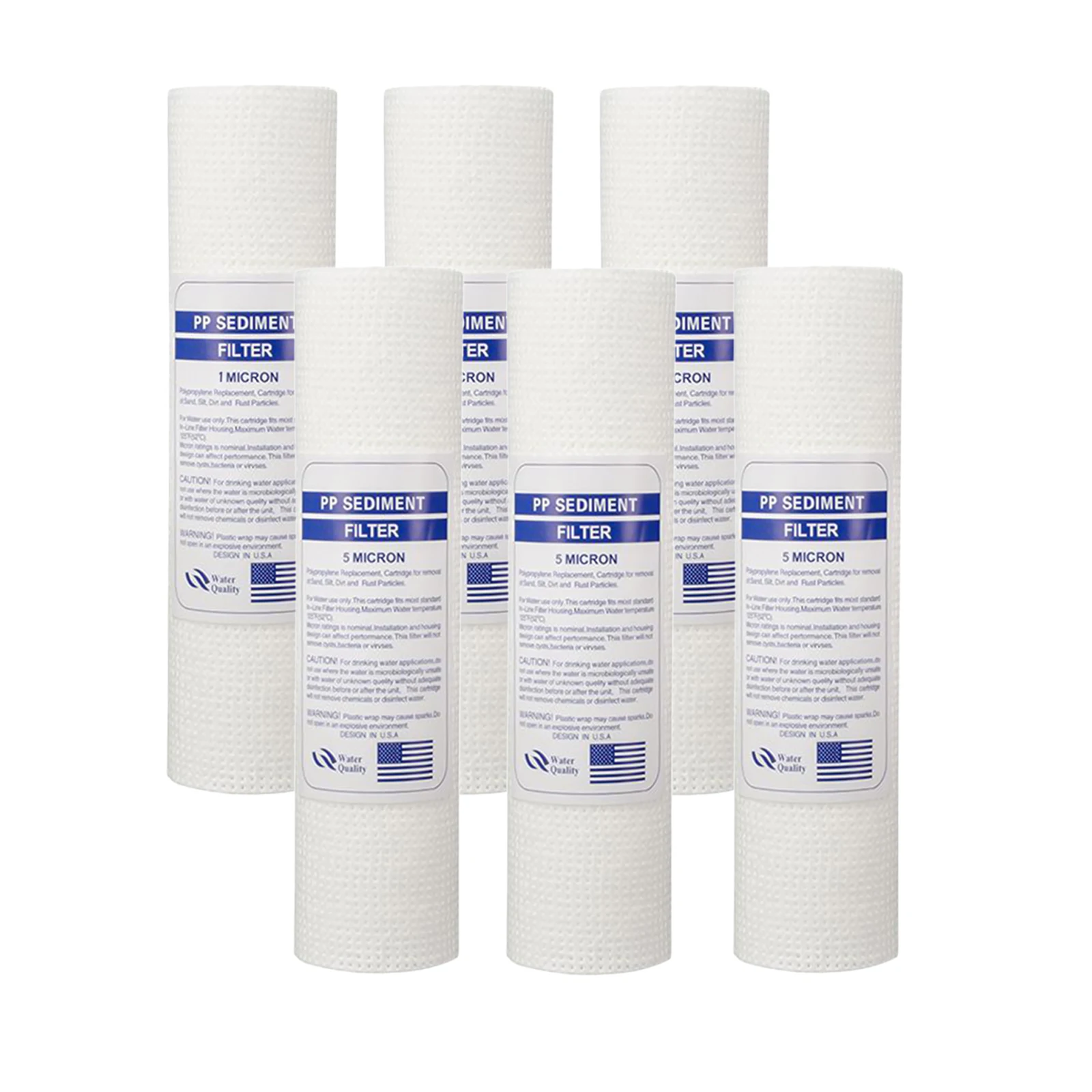 Filtro de agua de sedimentos de 1 y 5 micras de 10 pulgadas, Cartucho Universal de casa, ósmosis inversa para agua de pozo, 3 unidades