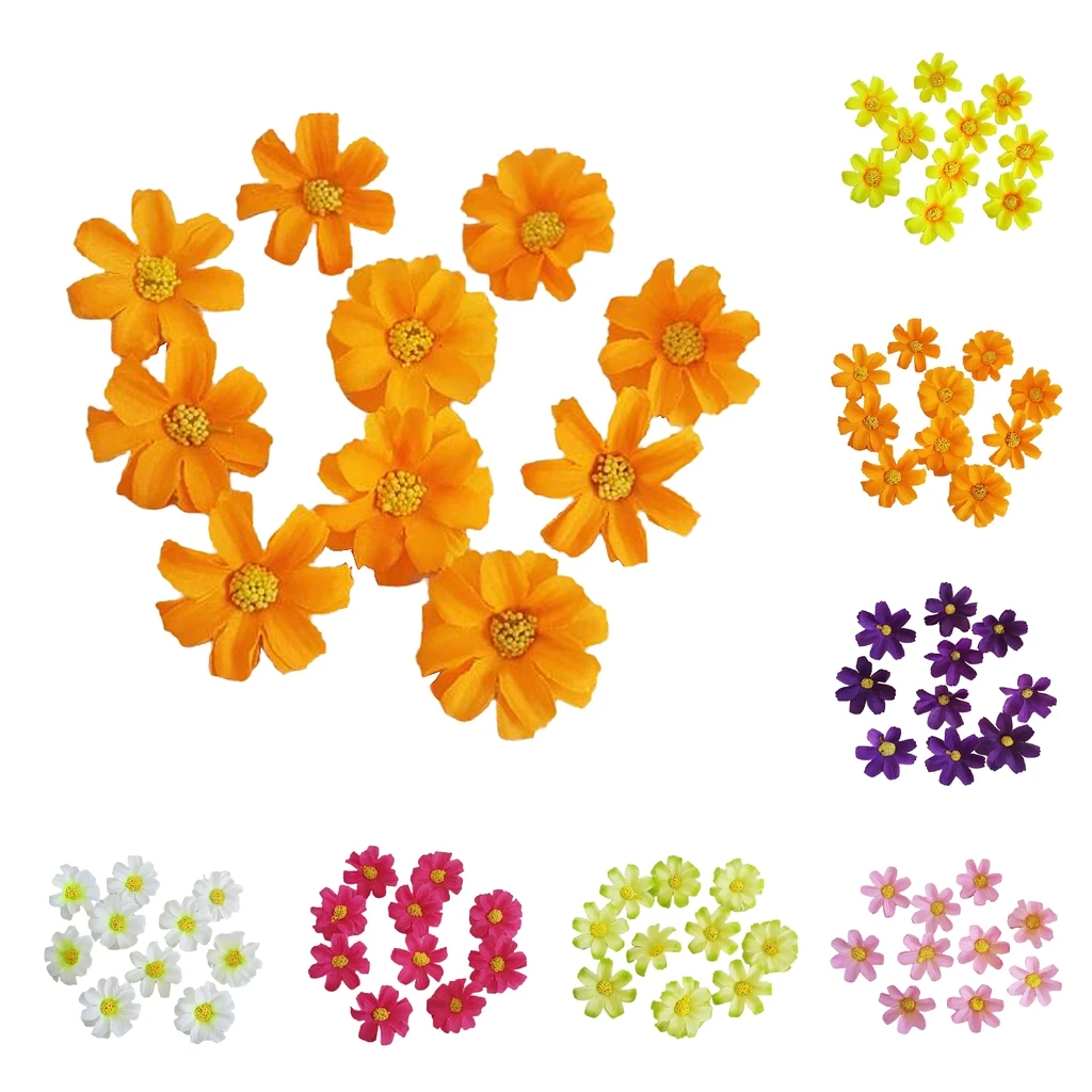 10Pcs Vivid Artificial Daisy Flowers Faux Flower Heads DIY Bouquet Floral Decor