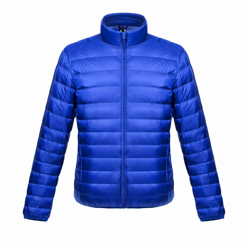 royal blue Осенне-зимнее пуховое пальто, 90% белый утиный пух, парки для мужчин, брендовая мужская куртка, ультра-светильник, тонкие зимние куртки, мужская верхняя одежда - Цвет: royal blue