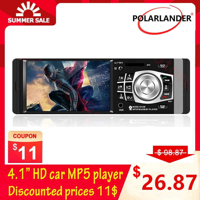 4 дюймовый экран с разрешением HD 1din автомобиль радио Поддержка Bluetooth /FM USB / SD AUX