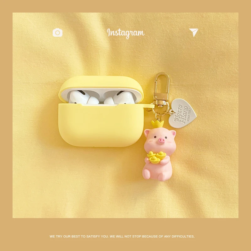 Fresh Yellow Case For Apple Airpods Pro Silicone Bluetooth Earphone Accessories Headphones Protect Cover Cartoon Key Ring | Электроника