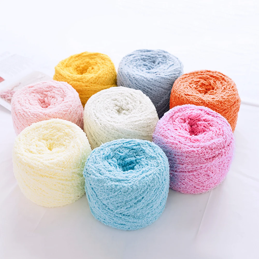 100G warm and soft natural hand-woven wool 3PLY coral cashmere cashmere plush fluffy yarn fabric ribbon wool hat yarn