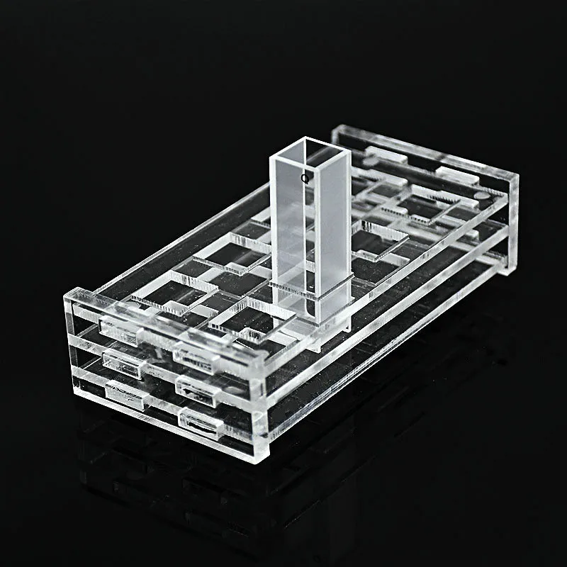 Cuvette Stand Plexiglass Rack For Glass Quartz Cuvette (Liquid Sample Cell) Light Path 10mm Absorption Cells Support 8 Holes cuvette stand