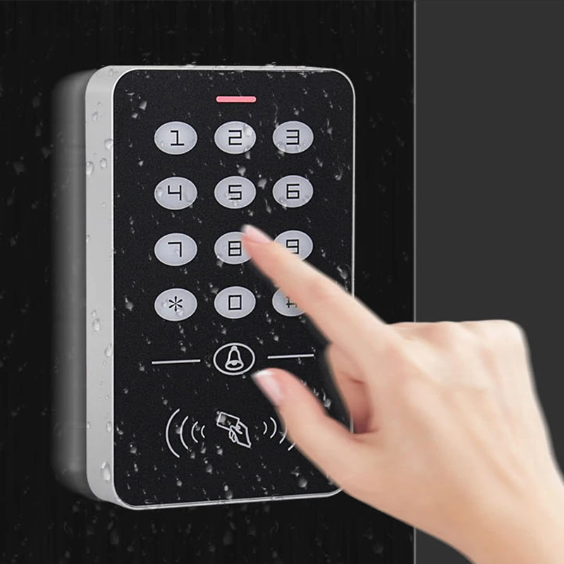 DC12V электронная клавиатура контроля доступа RFID считыватель карт контроль доступа Лер с дверной звонок подсветка для дверной системы безопасности замок