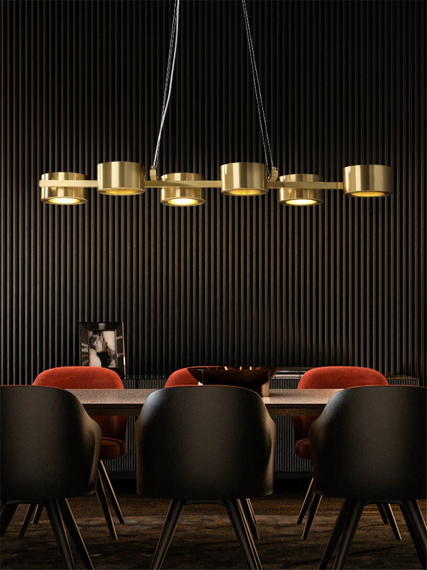 

Nordic Italian luxury copper Straight pendant lights living room designer bedroom gold pendant lamps modern dining room lighting