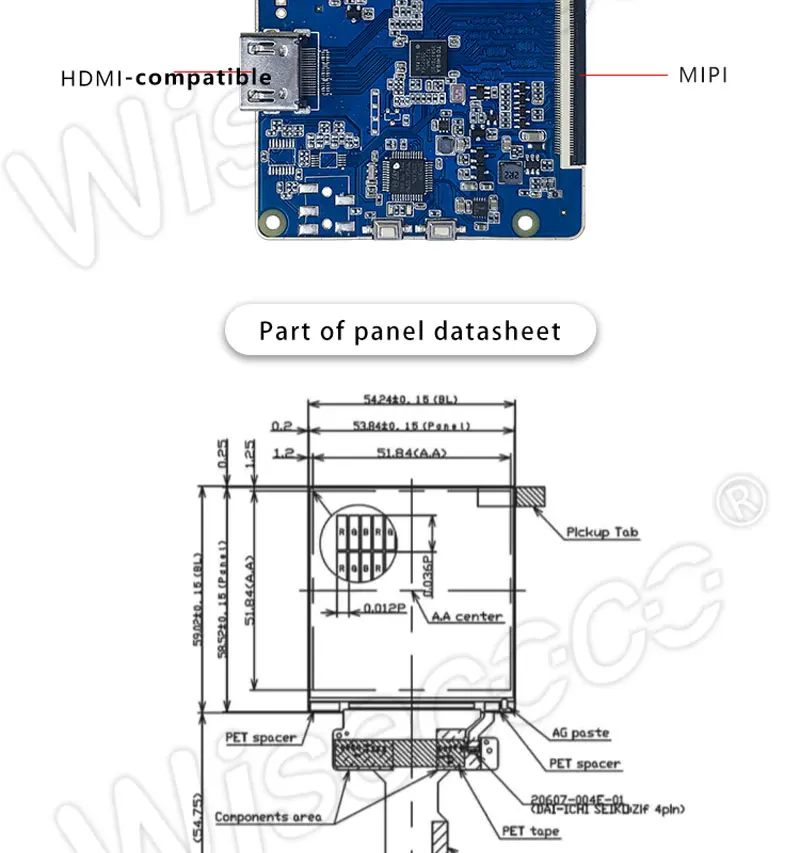 ar senhor hmd tela dupla ls029b3sx04 mipi placa de controlador 40 pinos
