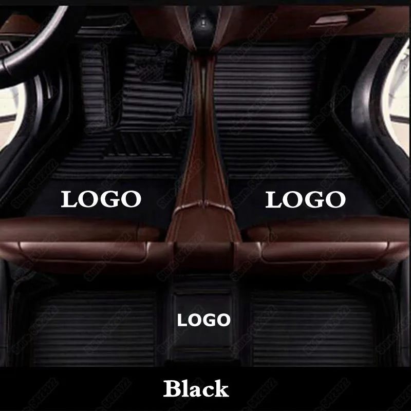 Автомобильные коврики, автомобильный коврик для ног Dodge Challenger, Charger Journey Avenger Ram 1500 caliber, кожаный чехол для автомобильных ковров - Название цвета: Black